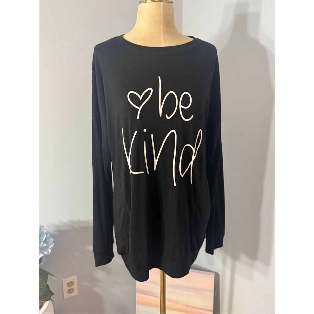 ONLYSHE Womens Crewneck Pullover Pockets Loose Tunic Long Sleeve Black Medium - Picture 7 of 10